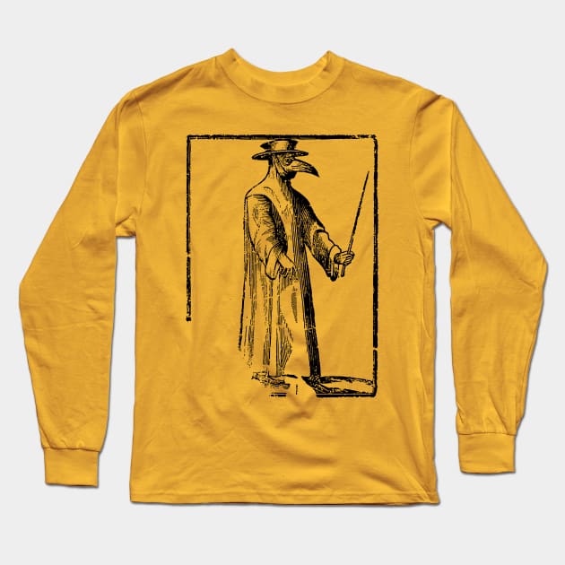 Plague Doctor ∆∆∆ Vintage Illustration Design Long Sleeve T-Shirt by DankFutura